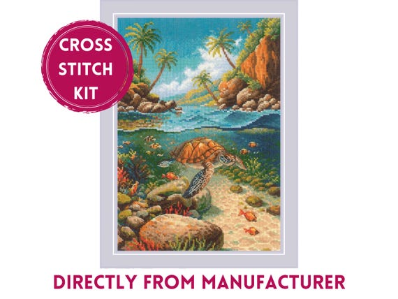 Riolis 1795 Kit Broderie Point De Croix Tortue Multicolore 10x10 Cm