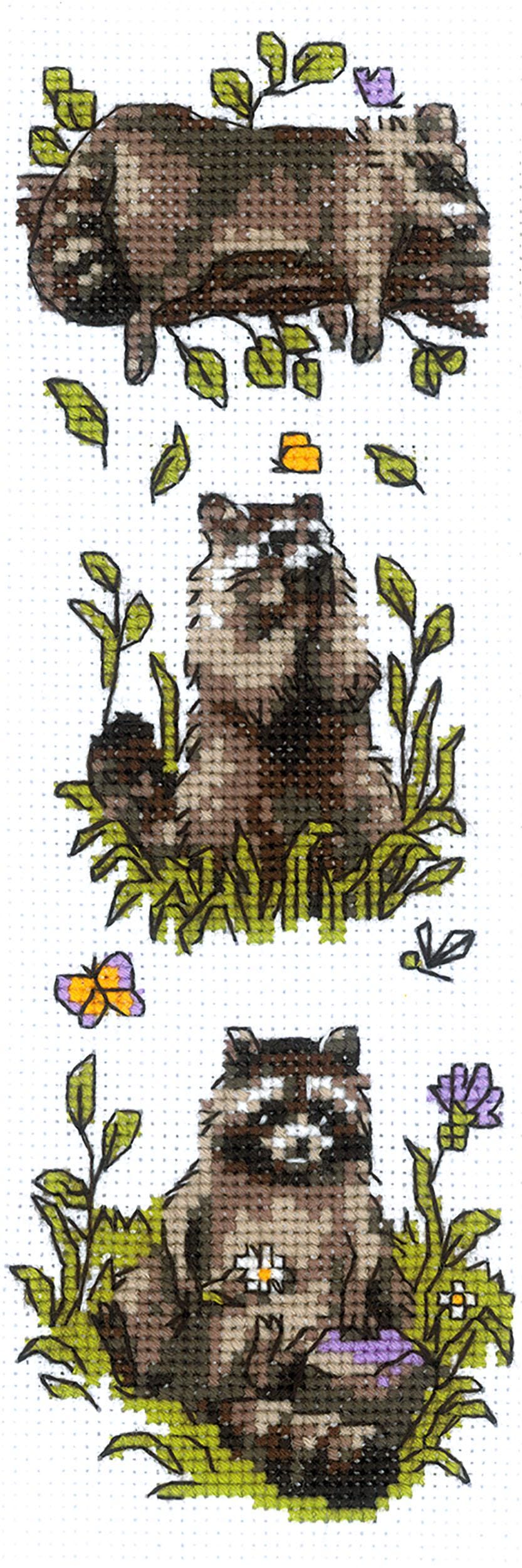Kit de Broderie Trois Ratons Laveurs - Riolis Cross Stitch