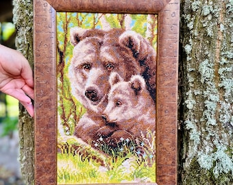 RIOLIS Counted Cross Stitch Kit 1438 Bear With Cub, Embroidery Kit