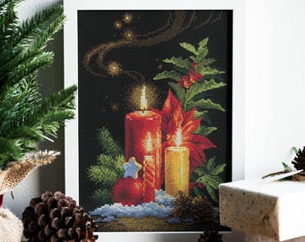 Kit Punto Croce RIOLIS – Luce Natalizia 2056, 18x24 Cm, Con Aida E Istruzioni