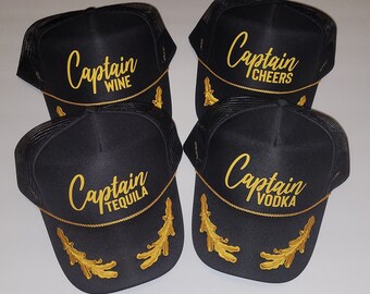 Captain of the Cocktails Trucker Hat | Customizable Captain Hat | Personalized Captain Hat | Funny Captain Hat | Yacht Party Hat | Party Hat