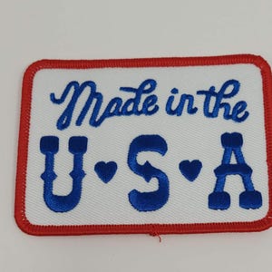 Made in the USA Iron on Patch | Retro Patriotic Embroidered Patch