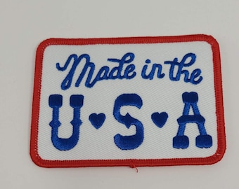 Made in the USA Iron on Patch | Retro Patriotic Embroidered Patch