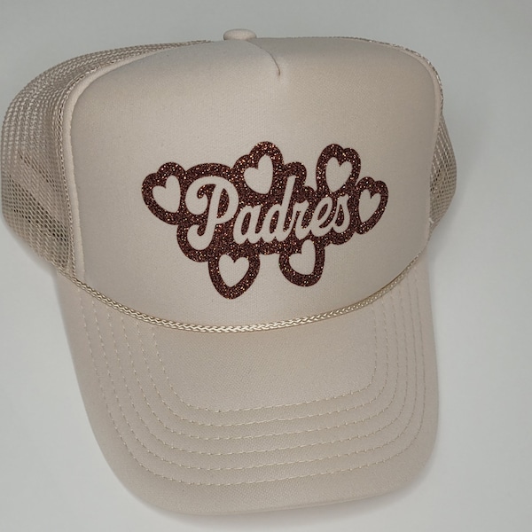 Chic San Diego  Padres Hat with Heart Design - Fashionable Sports Cap, Adjustable & Durable, Perfect for Baseball Fans and Gift Idea