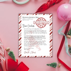 Carta de Santa - Carta editable de Santa - Carta imprimible de Santa - Carta personalizable para niños de Santa - Descarga digital