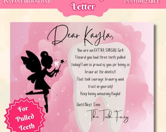 Personalized Tooth Fairy Letter: Brave Dental Visit (Digital Download)