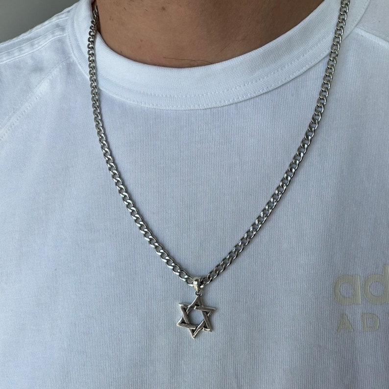 Star of David Necklace,jewish Symbol,necklace for Man ,925 Sterling ...