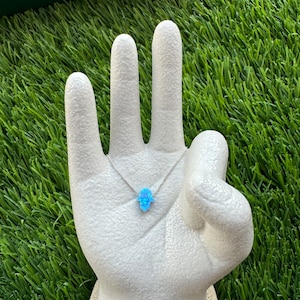Light Blue Opal Hamsa Necklace: Sterling Silver Hand of Fatima Pendant