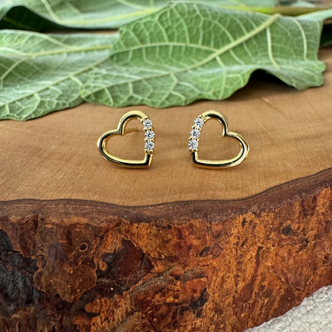 Loving Heart Earrings Goldfield Heart Earring 21K Jewelry Etsy