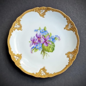 Rare Adorable Furstenberg Porcelain Plate #3 - Hand Painted Floral China - Made in Germany - Collectible Vintage Porcelain - Top - 15 cm