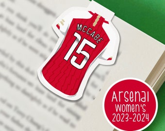 WSL Arsenal Shirts Inspired Magnetic Bookmark | Book gift | Arsenal Bookmark | Russo Little Foord McCabe Mead Catley Pelova