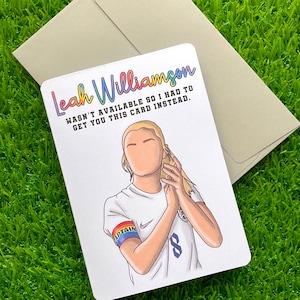 Carte de voeux A6 | Léa Williamson | Carte de partenaire femme mari | Football féminin | Super Ligue féminine | Footballeuses