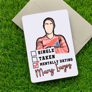 Carte de voeux A6 | Rencontres mentales avec Mary Earps | Carte de partenaire femme mari | Football féminin | Super Ligue féminine | Footballeuses