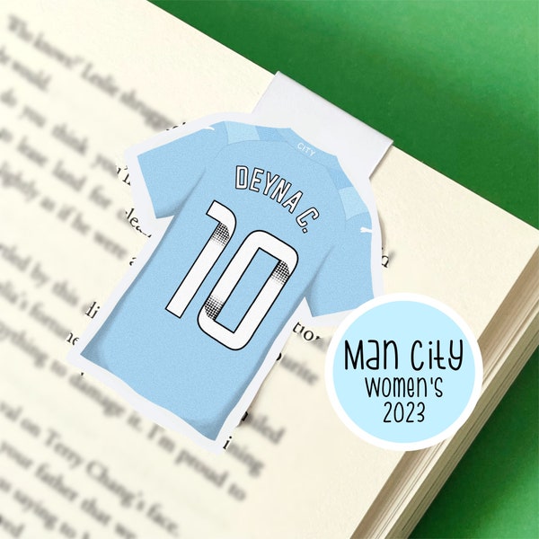 WSL Man City Shirts Inspired Magnetic Bookmark | Book gift | Man City Bookmark | Hemp Greenwood Hasegawa Roord Kennedy Kelly Fowler Bunny