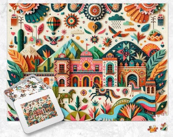 Puzzle, Oaxaca, Mexico Inspired Jigsaw Puzzle, Unique Jigsaw, Family, Adults