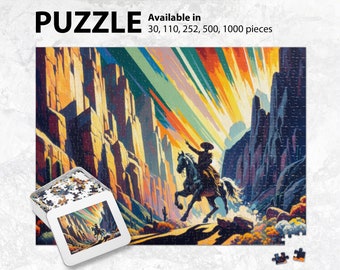 Puzzle, Vaquero, Journey Along Mexican Cliffs Inspired Jigsaw Puzzle, Unique Jigsaw, Family, Adults, Fun Game Night, birthday Christmas Gift