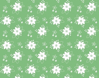 Pixie Noel 2 Floral Green by Tasha Noel for Riley Blake Fabrics C12116-GREEN, 1/2 yard increments