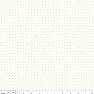 Swiss Dot Baby Pink On Cream Fabric by Riley Blake Designs, C600-75 BABY PINK, 1/2 yard increments