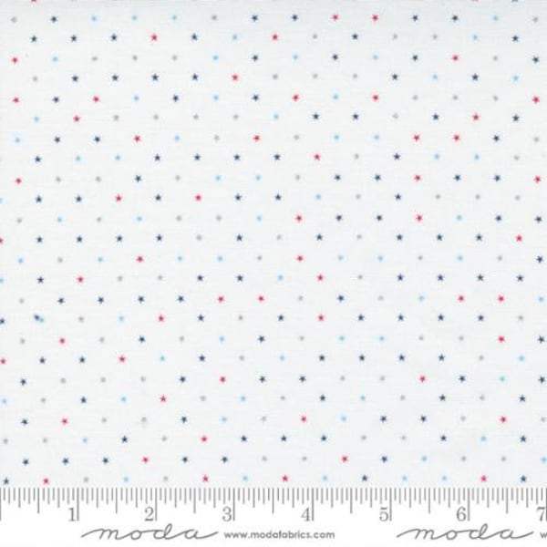 Twinkle Basic Dot Metallic Patriotic by April Rosenthal for Moda Fabrics 24106 38M, 1/2 yard increments