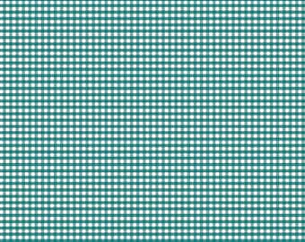 Riley Blake Fabric - 1/8" Gingham Teal C440-TEAL, 1/2 yard increments