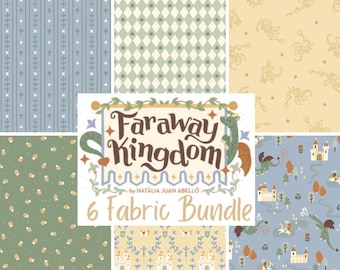 Faraway Kingdom by Natàlia Juan Abelló Curated Fat Quarter and Half Yard Bundles (6 fabrics) by Riley Blake Designs