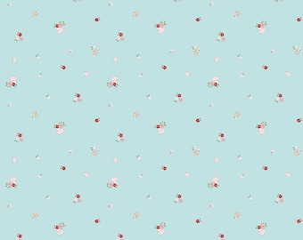 Whimsical Woodland Mushrooms Aqua by Tasha Noel for Riley Blake Fabrics C17644-AQUA, 1/2 yard increments