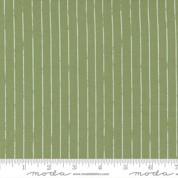 Love Note Distressed Stripes Pin Stripe Grass by Lella Boutique for Moda Fabrics Fabric 5153 14, 1/2 yard increments