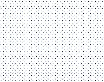 Swiss Dot on White Denim by Riley Blake Designs, C660-DENIM, 1/2 yard increments