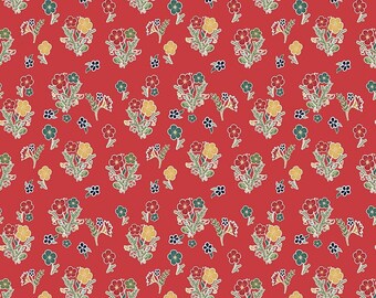 Love you Smore Floral Red by Gracey Larson for Riley Blake Fabrics C12144-RED, 1/2 yard increments