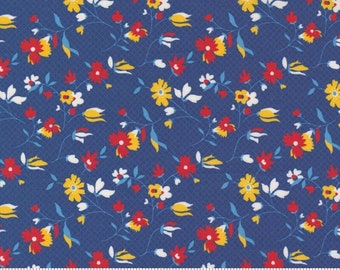 Story Time Playful Daisy Navy by American Jane for Moda Fabrics 21793 18, 1/2 yard increments