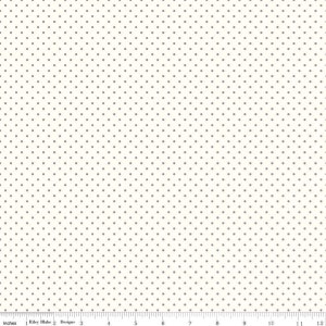 Swiss Dot On Cream Gray by Riley Blake, C600-40 GRAY, 1/2 yard increments