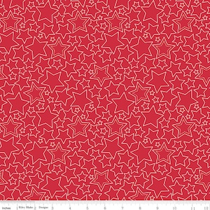 Sweet Freedom Stars Red for Riley Blake Fabrics C14414-RED
