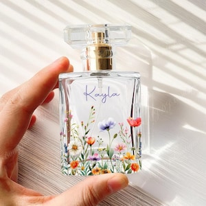 Personalized Glass Perfume Bottle, Custom Wedding Gift for Mother of Bride & Groom, Bridesmaid Gift, Refillable Empty Bottle, Bridal Favor