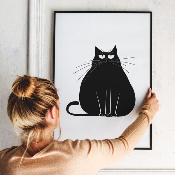 Chubby Cat Home Decor Poster
