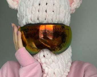 Teddy Balaclava,Helmet Balaclava, Ski Helmet Balaclava,Custom Balaclava,Animal Balaclava, Personalized Gift