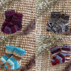 Hand-knitted baby socks (first socks)
