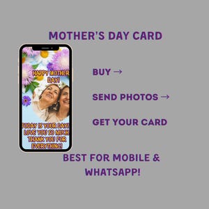 Biglietto d'auguri digitale per la festa della mamma – Video + Immagine personalizzati – Perfetto per WhatsApp, Telegram, Storie di Instagram