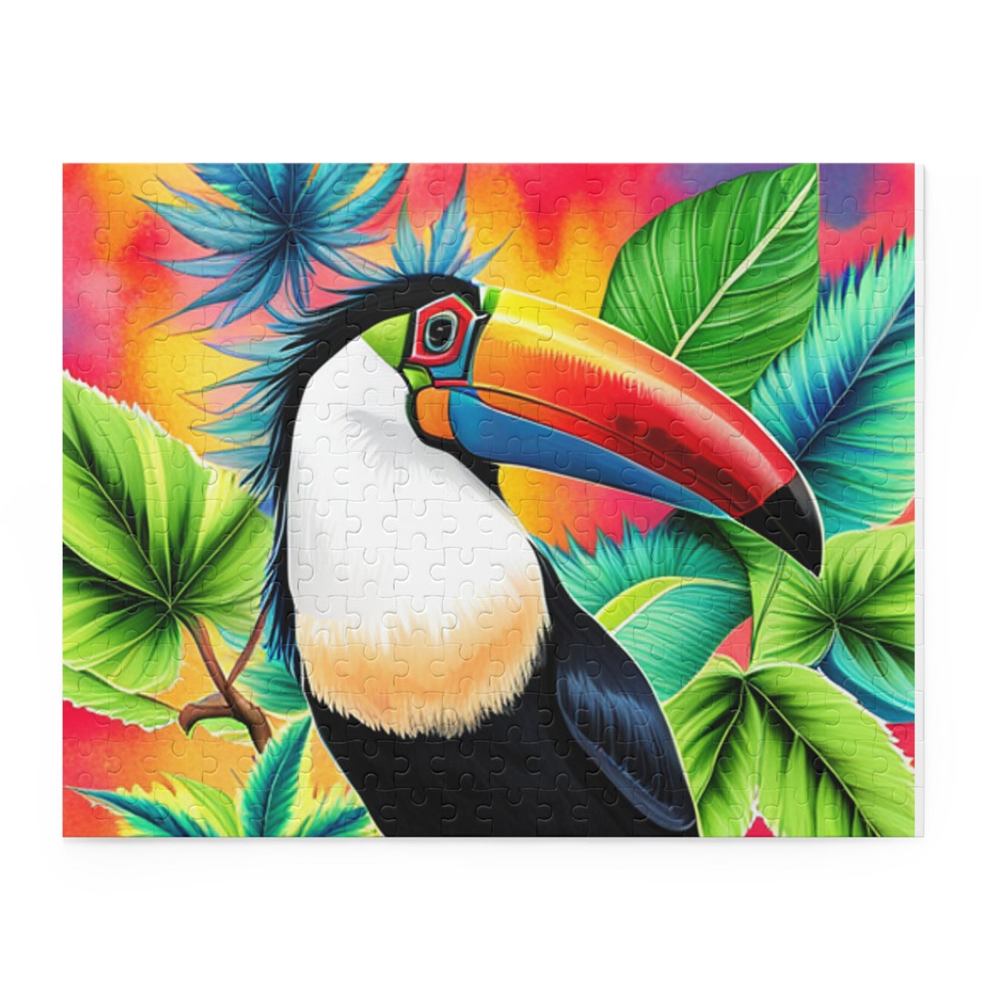 Rainbow Tie Dye Toucan Puzzle 120 252 500-piece - Etsy