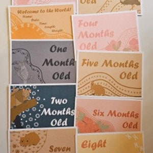 Baby Milestone Card - Aboriginal Art - Pink