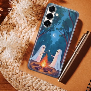 Ghost Phone Case Halloween Cover Autumn Case for Samsung S25 S24fe Ultra S23fe A16 A55 A36 A26 iPhone 16e 15 14 13 12 11 Pixel 9A 8 7A 6