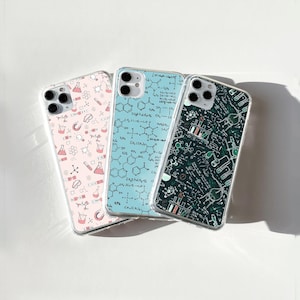 Molecule Phone Case Formel Cover Chemie Case für iPhone 16 15Pro 14 13 12 11 Pixel 9 8 7A 6A Samsung Galaxy S24Ultra S23fe S22 A54 A34