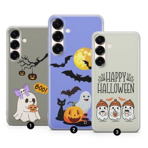 Halloween Handyhülle Ghost Cover für Samsung S25 S24 FE S23FE Ultra A26 A36 A16 iPhone 16 Pro 15 Plus 14 13 mini 12 Pixel 9Pro XL 8A 7A 6A