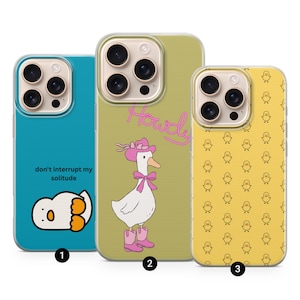 Animated Duck Case Cartoon Duck Cover Funny Animal Case for iPhone 16 15 14 13 12 Samsung S25 S24fe S23FE S22 A26 Pixel 9Pro XL 8A 8Pro 7 6
