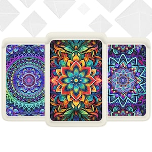 Cartera Magsafe Mandala, cartera magnética meditativa compatible con iPhone 16, iPhone 15, iPhone 14, iPhone 13 SE Pro Max Plus