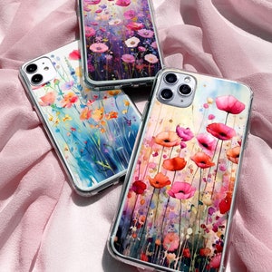 Poppies Handyhülle Gärtner Wiese Cover Poppy Blooms Case für iPhone 16 15Pro 14 13 12 11 Pixel 9 8 7A Samsung S25 S24fe S23fe A26 A36 A16