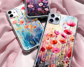 Etui na telefon Poppy Meadow: Kwiatowy ogrodnik, miękki żel TPU do iPhone'a, Samsunga, Pixela