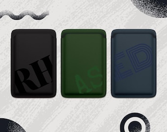 Custom Initials Leather MagSafe Wallet: iPhone 17, 16, 15, 14, 13, 12