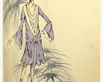Jordan Baker Costume Design Rendering | The Great Gatsby (1974) | Theoni V. Aldredge Archive