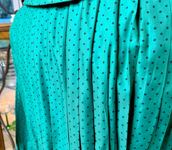 Vintage 1960’s green polka dot dress with fabulou… - image 6