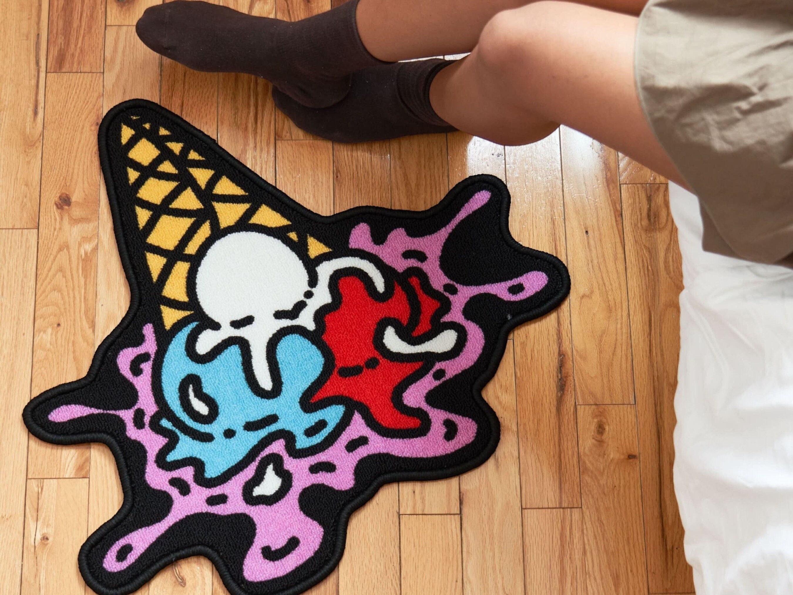 Dropped Dessert Mini Rug Ice Cream Cone Kitchen Carpet for - Etsy